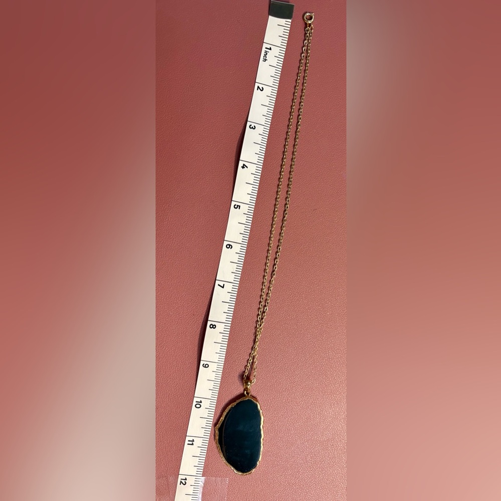 Gold and Black Pendant Necklace